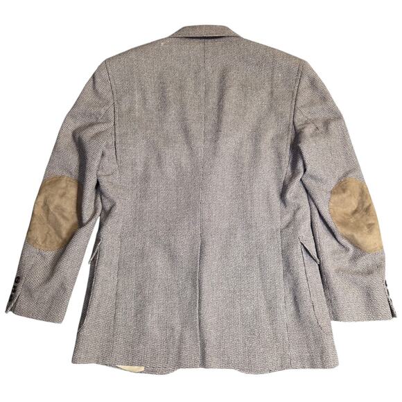 VINTAGE Pendleton Wool Herringbone Plaid Pleated Back Blazer Size 40 Sport Coat - Picture 4 of 16